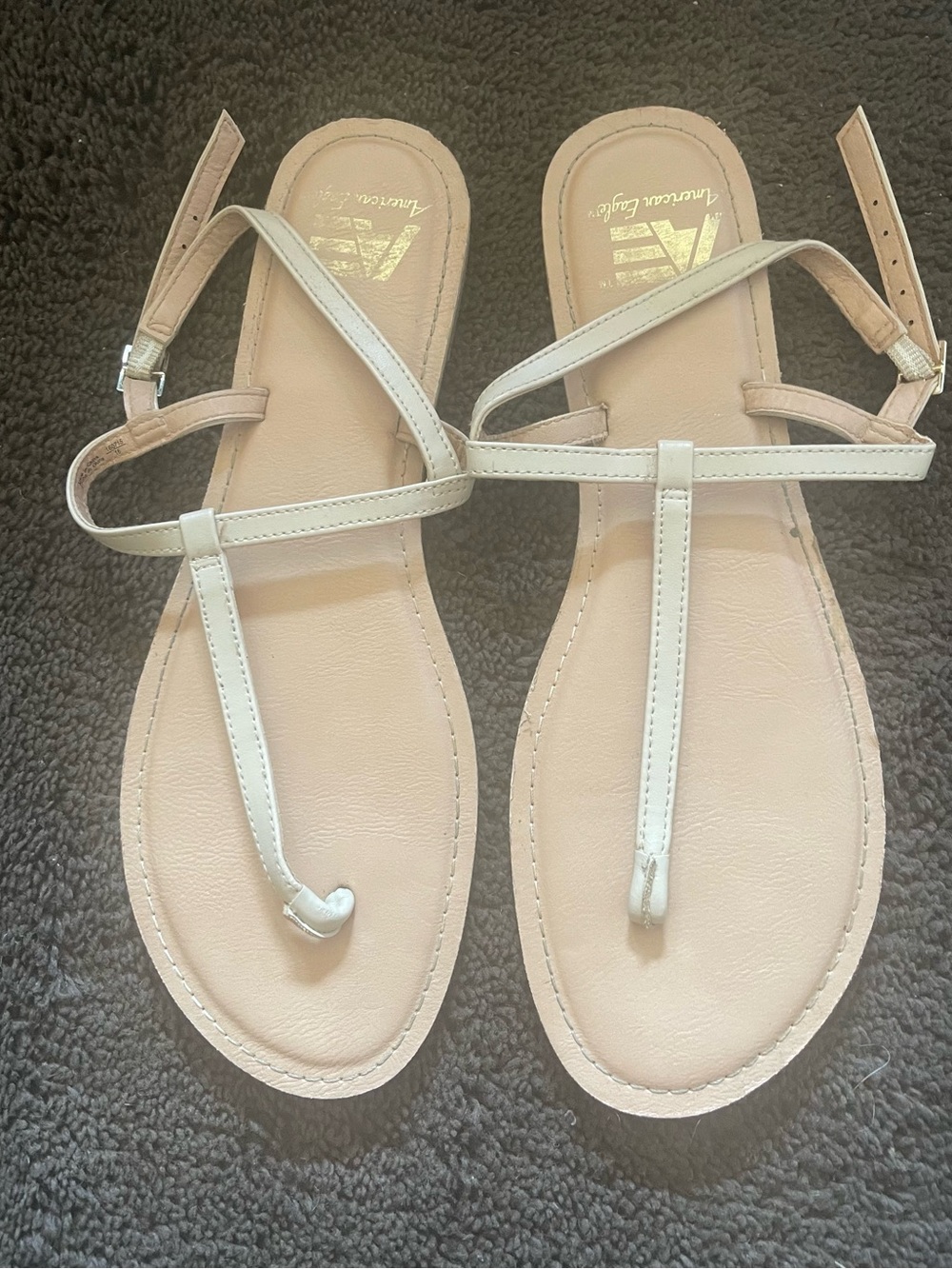 *Summer Sale* Light Beige T-Strap Sandals